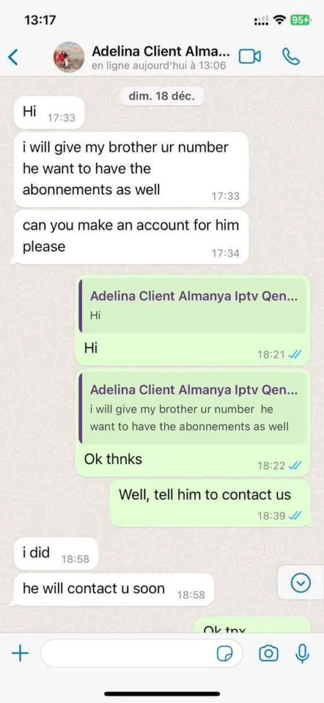 Support WhatsApp screenshot item 5 for IPTV viewers